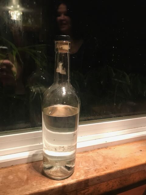Bottle of distillate