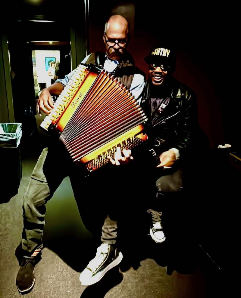 Krist on accordion w/ Ayron JOnes