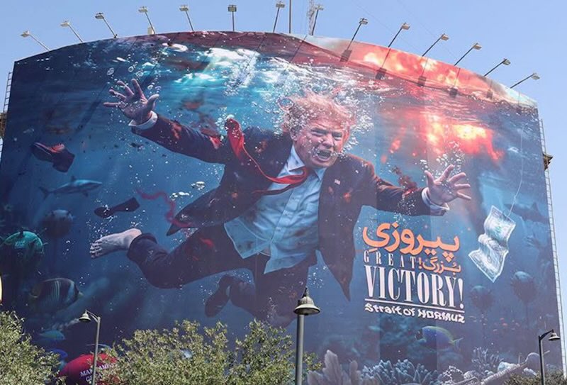 Trump depicted as Nevermind cover.